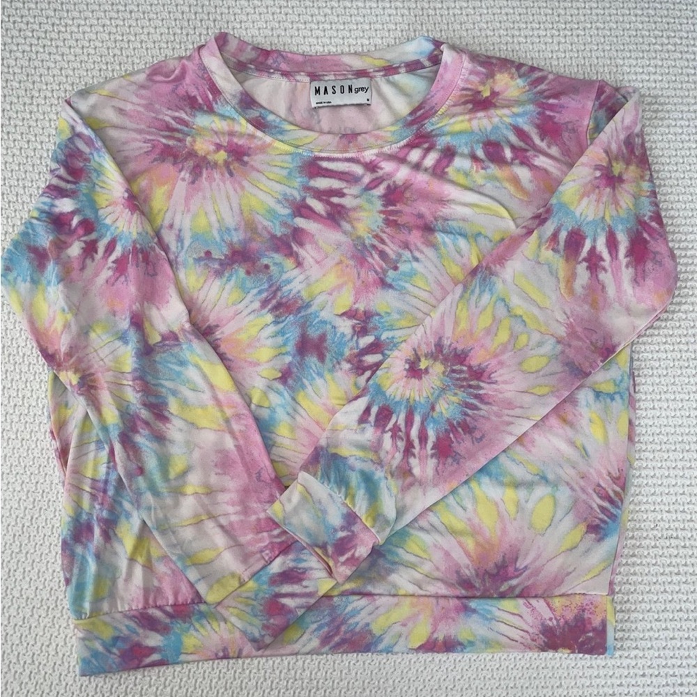 Mason Grey tie dye jersey long sleeve shirt, size M